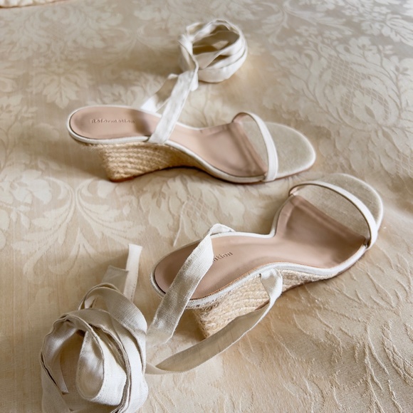 Reformation Alessa Linen Espedrille Wedges | NWOT - Picture 9 of 12
